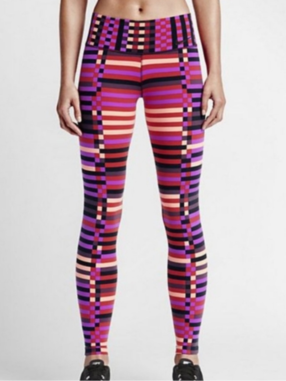 Nike Dri Fit Colorful Abstract Lattice Print Leggings Size Small